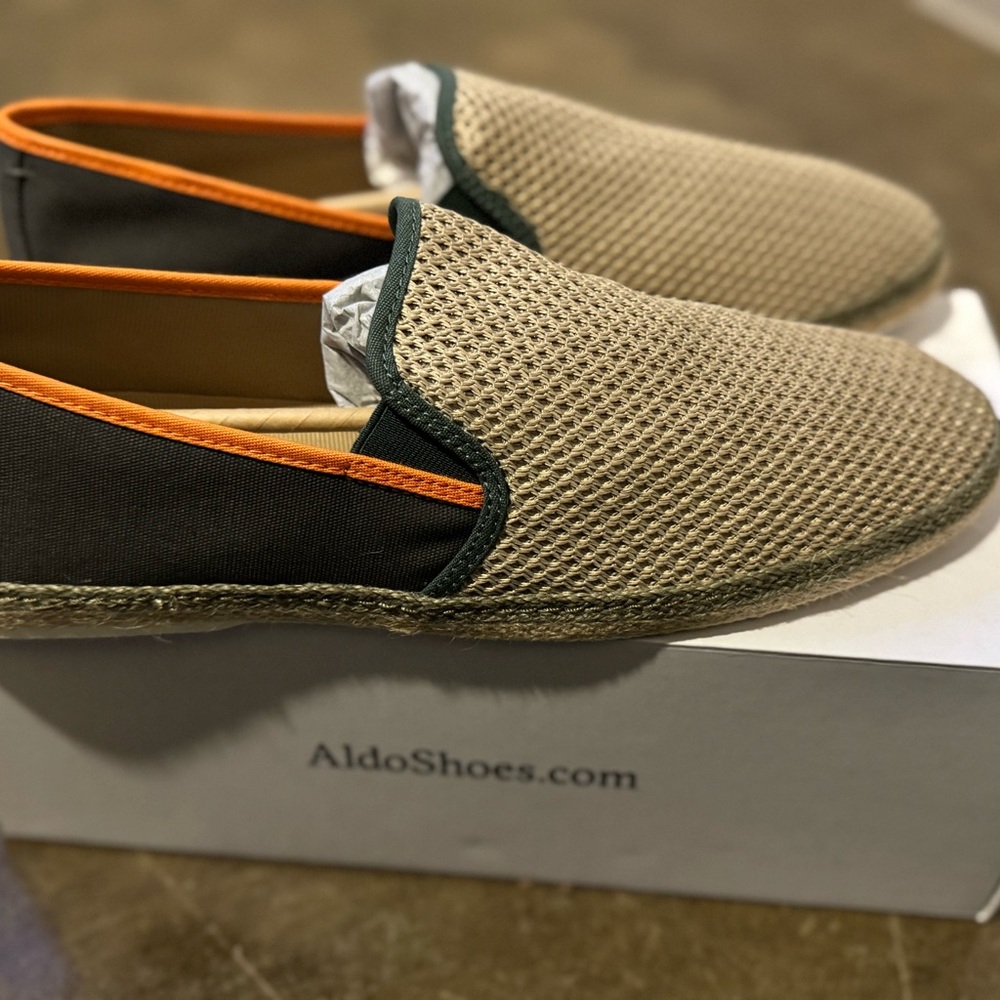 Aldo Men's Tan and Black Slip-On Shoes